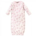 thumbnail image 2 of Touched by Nature Baby Girl Organic Cotton Side-Closure Snap Long-Sleeve Gowns 3pk, Pink Rose, 0-6 Months, 2 of 4