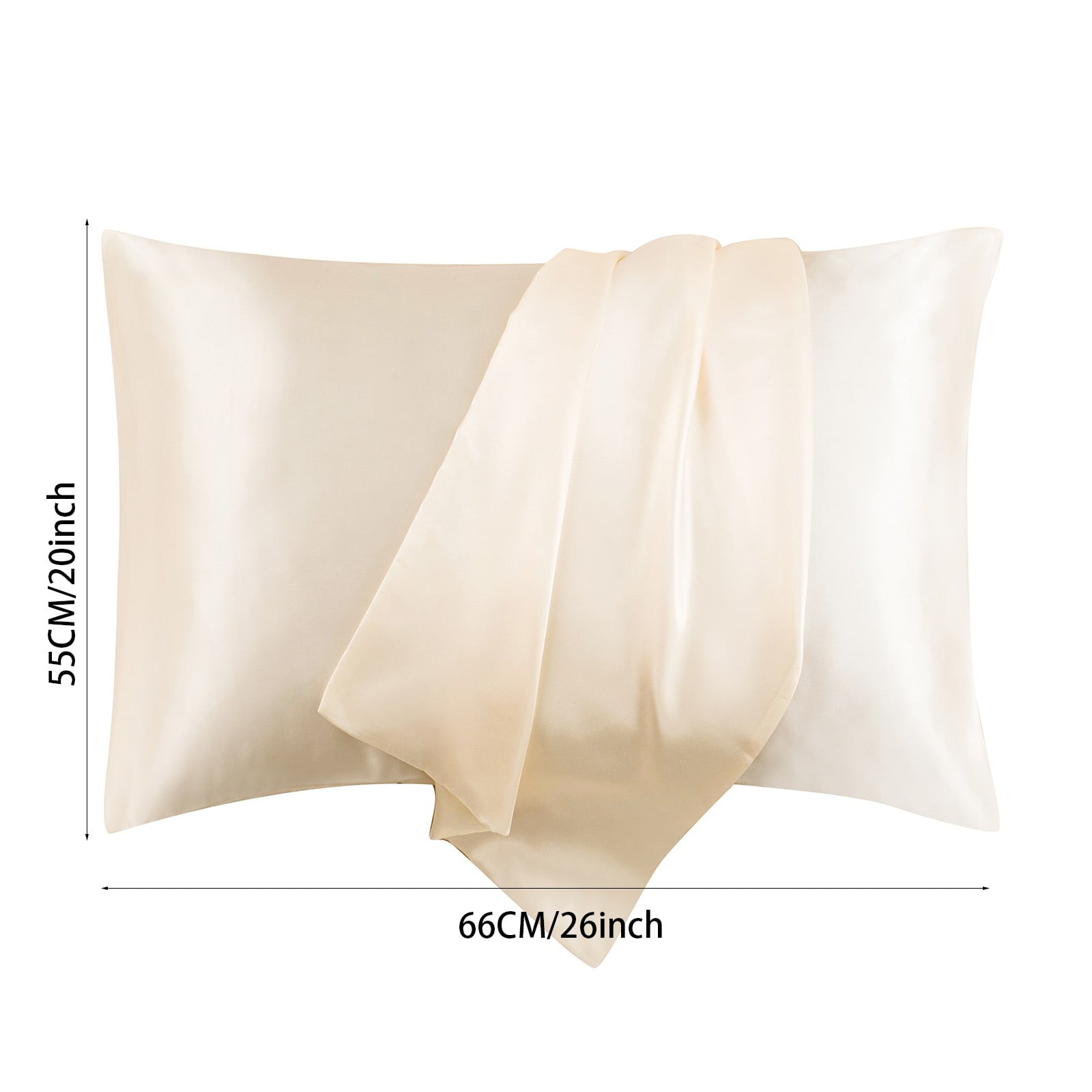 Weloille Faux Silk Pillowcase Set 20x26 in 2Pcs Envelope Closure, Beauty Sleep Pillow Cases for Hair and Skin Care, Multiple Colors Home Essentials
