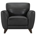 thumbnail image 4 of Armen Living Jedd Contemporary Chair in Genuine Black Leather with Brown Wood Legs, 4 of 5