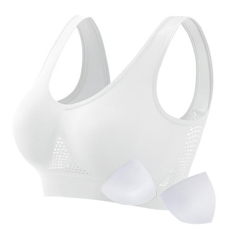 Puawkoer Womens Comfort Sports Bra Padded Sports Bra Seamless Wirefree Breathable Yoga Bra Pack Bra Sleep Bra Workout Strapless Bra Running