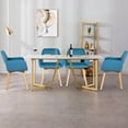 thumbnail image 2 of Costway Set of 4 Modern Accent Armchairs Velvet Fabric Leisure Chairs Club Guest Blue, 2 of 10