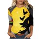 thumbnail image 1 of Camisas Para Mujer Camiseta Suelta Estampada A La Moda Blusa de Manga 3/4 de Longitud Media Cuello Redondo Tops Casuales Odeerbi  ODB127050, 1 of 5