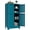 Blue, variant on Bevivog Orange Metal Locker Cabinet with 2 Doors and 2 Adjustable Shelves, Small Accent Cabinet Bathroom Floor Storage Cabinets Short Sideboard for Entryway, Living Room, Hallway