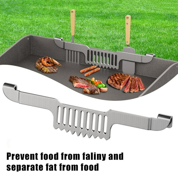 Sunjoy Tech Grease Gate Spatula Holder for Blackstone Stainless Steel Magnetic Grease Trap Grill Food Mesh Picnic Spatula Rack Outdoor BBQ Accessories