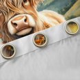 thumbnail image 4 of Manfei 3D Kawaii Cow Blackout Curtains Set of 2 (52x84 Each), Rustic Highland Bull Window Curtains, Orange Groovy Daisy Floral Curtains and Drapes, Black Out Curtains Decor, 4 of 6