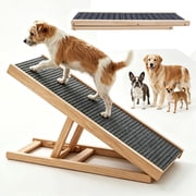 Adjustable Pet Ramp for Dogs and Cats - Folding Portable Dog Ramp for Couch or Bed with Non Slip Carpet Surface