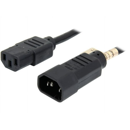 UPC: 0037332180414 | Tripp Lite Model P004-001 1 ft. Black 18AWG SJT 10A 100-250V IEC-320-C14 to IEC-320-C13 Power Cord Male to Female