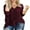 01 Wine Red, variant on Cueply Women's Plus Size Tops Long Sleeve Shirts V Neck Blouses Button Down Tie Knot Tunic