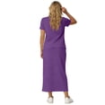 thumbnail image 5 of Lutiedan Womens 2 Piece Long Skirt Sets V Neck Short Sleeve Tops and Side Slit Stretchy Drawstring Skirt Set Summer Casual Vacation Outfits, 5 of 6