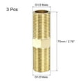 thumbnail image 2 of Unique Bargains G1/2 Male Thread Brass Pipe Fitting 70mm Length Hex Connector Pipe Adapter 3 Pack, 2 of 5