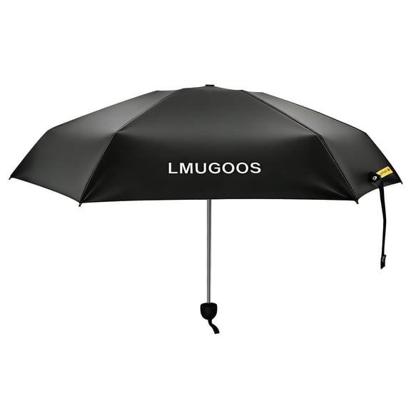 LMUGOOS Travel Mini Umbrella Small Compact, Portable Umbrella with UV Protection UPF 50 , Rainproof & Sunproof Folding Umbrella, Backpack & Pocket-Friendly, Suitable for Kids, Women & Men (Black)