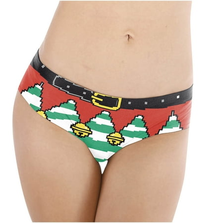 

thermal underwear for men long johns lingerie for women Women Fashion Breathable Sexy Christmas Digital Printed Panties Briefs