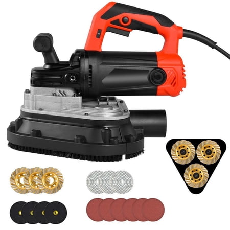 Heavy Duty 3-Head Concrete Planer 2450W 6-Speed Polisher for Rock Stone and Concrete Grinding