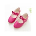 thumbnail image 7 of Ritualay Girls Dress Shoes Mary Jane Shoes Comfy Leather Princess Shoes Party Wedding Shoes Ballerina Flats Shoes School Casual Shoes for Toddler Girls Low Heels Rose Red  6C, 7 of 7