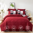 thumbnail image 5 of Jessy Home King 7 Piece Comforter Set Red White Plaid Bedding Set Bed in a Bag with Flat Sheet and Fitted Sheet, Pillowcases & Shams, 5 of 8