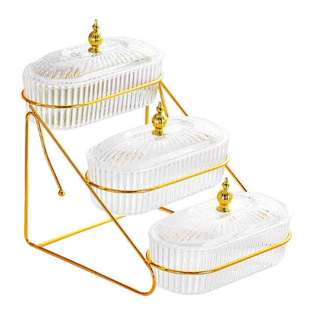 Frutero multiusos, plato para servir ensaladas, bandeja versátil para servir dulces, plato de frutas secas para cumpleaños, decoración de mesa para el 3 capas