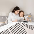 thumbnail image 4 of Homewish Bohemian Abstract Lines Twin Comforter Sets,Mid-Century Artwork Bedding Set,Beige,Reversible,2 Pieces,1 Comforter and 1 Pillowcase, 4 of 7