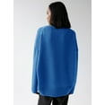 thumbnail image 6 of Women Long Sleeve Knit Sweater Jumper O Neck Tops Pullovers Casual Loose Sweater Blue One Size, 6 of 7