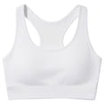 thumbnail image 5 of Lkhaha Women's Racerback Sports Bra Triangle Cutout Ribbed Yoga Workout Crop Top White S, 5 of 5