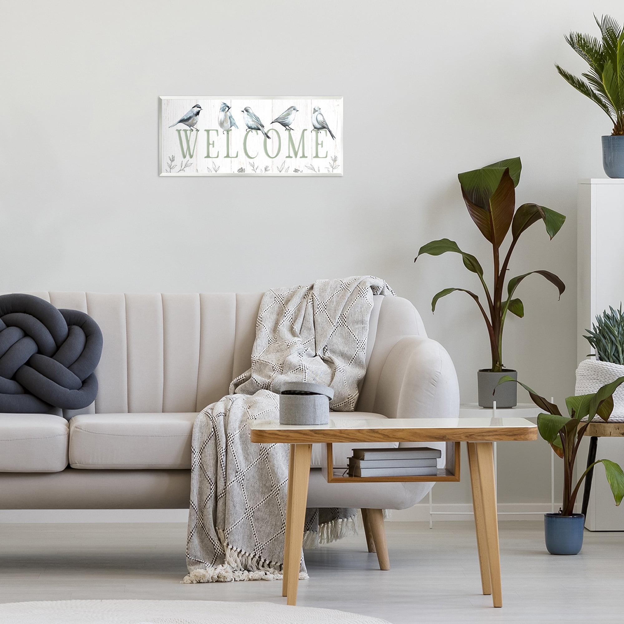Stupell Industries Delicate Welcome Birds Wall Plaque Art, design by Elizabeth Tyndall