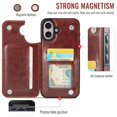 thumbnail image 2 of Funda tipo cartera Wefor para iPhone 16 con soporte para tarjetas, cuero PU, 2 of 7