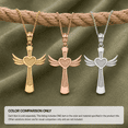 thumbnail image 3 of 14k Rose Solid Gold Winged Heart Cross Pendant (PENDANT ONLY), 3 of 4