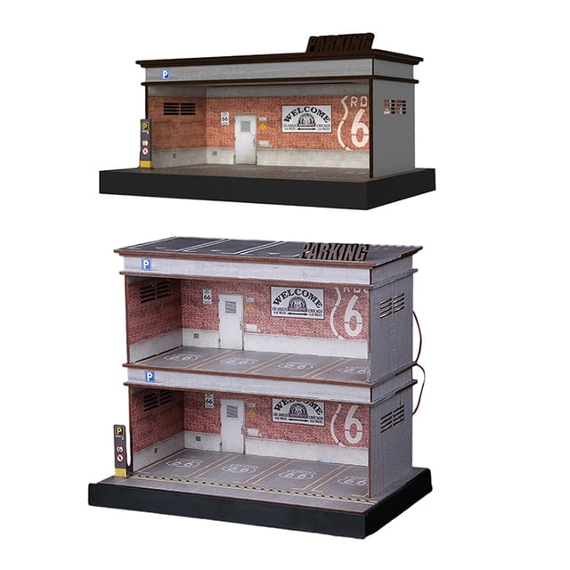 Vitrina de cochera de 2 Piezas para Decoración de Regalos Coleccionables de de Espacio de Estacionamiento de Coche 1:64 Baoblaze estuche de muestra