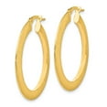 thumbnail image 2 of FB Jewels Leslie's 14K Yellow Gold Brushed Hinged Hoop Earrings, 2 of 3