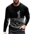 thumbnail image 1 of Blusa de manga larga con estampado de cuello redondo para hombre Pompotops oipoqjl7004, 1 of 3