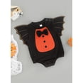 thumbnail image 3 of Franhais Baby Casual Long Sleeve Romper Cute Halloween Bat Wings Bow Round Neck Triangle Jumpsuits, 3 of 9