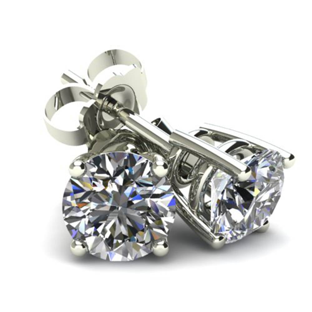Boucles D'Oreilles Clous En Or 18k Jaune Avec Diamants 1.50 Cts - Coupe Ronde Brillante - Jisha