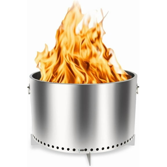 20.5" Smokeless Fire Pit, Wood Burning Camping Stove with Removable Stand & Ash Pan, Smokeless Stove with Handle, Portable Outdoor Bonfire Fire Bowl, Suitable for Backyard, Garden, Camping, Picnic