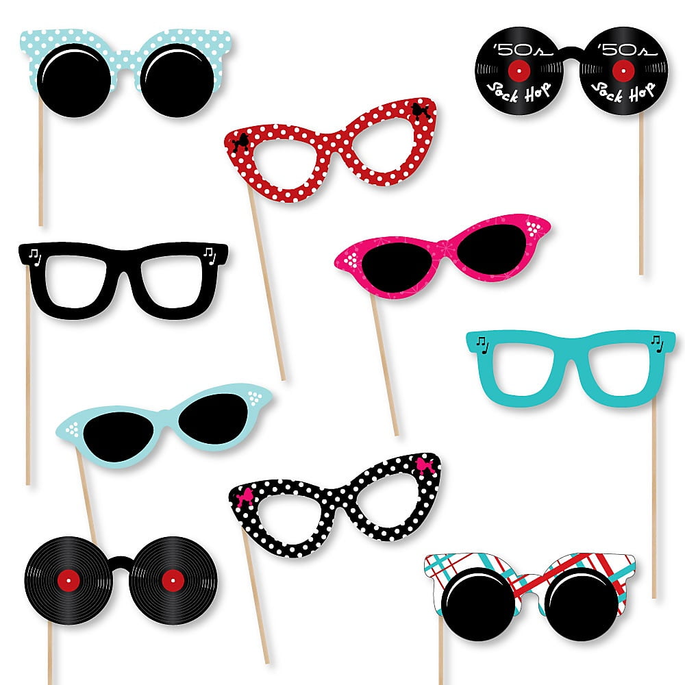 50s photo booth props