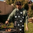 thumbnail image 4 of Black Cat Pentagram Star Pattern Apron-Garden Aprons for Women with Pockets-Cotton Linen Waterproof Kitchen Cooking Gardening Aprons Adjustable for Kitchen,Cooking,BBQ and Salon 33x27 Inch, 4 of 7