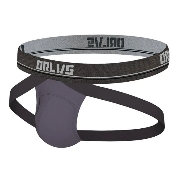 Ropa interior de cintura baja para hombre Orlvs, tanga sexy en forma de U, de algodón de color sólido, transpirable, calzoncillos huecos con doble ding-dong