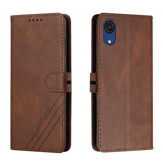 Compatible for Samsung Galaxy A03 Core Wallet Case with Card Slots Holder Magnetic Flip Cover, Luxury PU Leather Soft Silicone Shockproof Kickstand Folio Case for Samsung Galaxy A03 Core,Brown