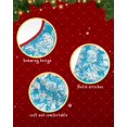 thumbnail image 6 of Nautical Conch Christmas Tree Skirt 48 Inches Large Christmas Skirt Tree, Teal Beach Coastal Geometric Striped Tree Skirt Christmas Decorations for Fireplace Party Holidays Indoor Outdoor, 6 of 7