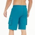 thumbnail image 5 of Lovzfmll Men's Casual Work Shorts, Solid Color Summer Utility Shorts, Simple Cargo Style with Functional Pockets Sky Blue, 34, 5 of 7