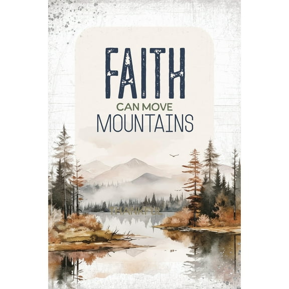 DEXSA Faith Can Move Mtns Wood Frame Wall Plaque 4"x6" | Made in the USA | Wonderful Gift | Inspirational Sentiment | Metal Hanger and Easel on Back | Self-Standing or Wall Hanging