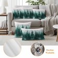 thumbnail image 6 of Green Ombre Forest Outdoor Waterproof Pillow Covers, Abstract Art Watercolor Tree Decorative Rectangle Throw Pillowcase Sofa Cushion Sham for Patio/Couch/Chair, 20"x12" 2 Pack, 6 of 8