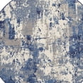thumbnail image 2 of 4' Blue Abstract Power Loom Round Rug, 2 of 11