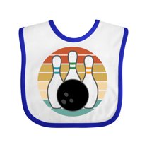 Inktastic Bowling Pins Ball Bowler Retro Sunset Boys or Girls Baby Bib