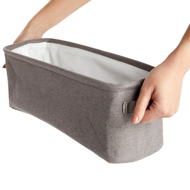 Toilet Paper Storage Basket for Bathroom Organizing, Rectangular Bin for  Fabric Storage, Counter (Gray, 16 x 6 x 5.5 In)