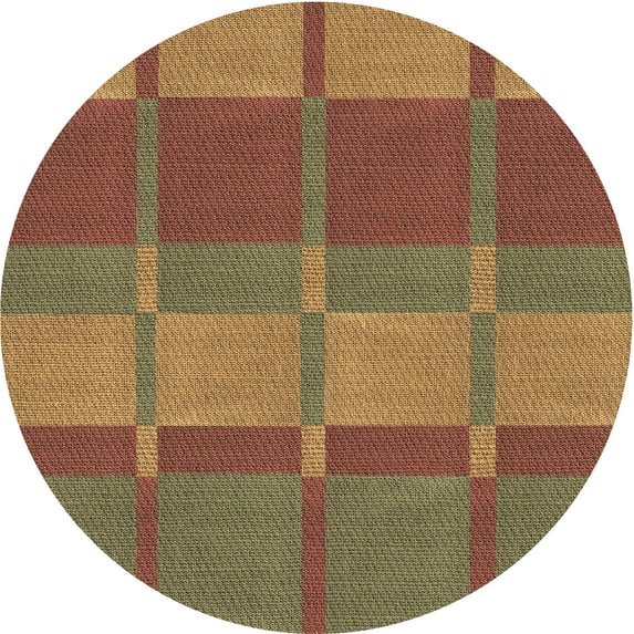 Ahgly Company Indoor Square Patterned Saddle Brown Area Rugs, 3' Square