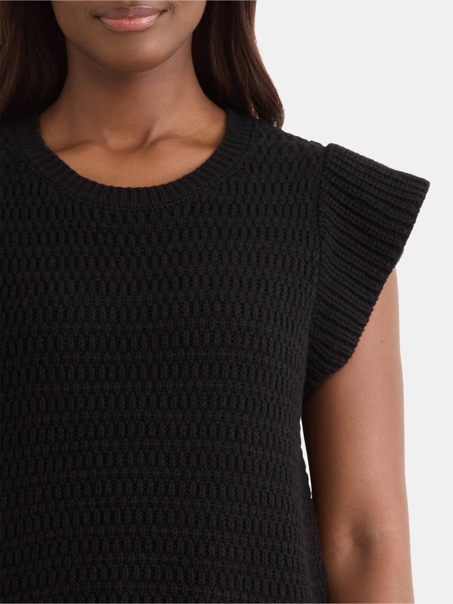 Time and Tru Women's Flutter Sleeve Sweater, Lightweight, Sizes XS-XXXL