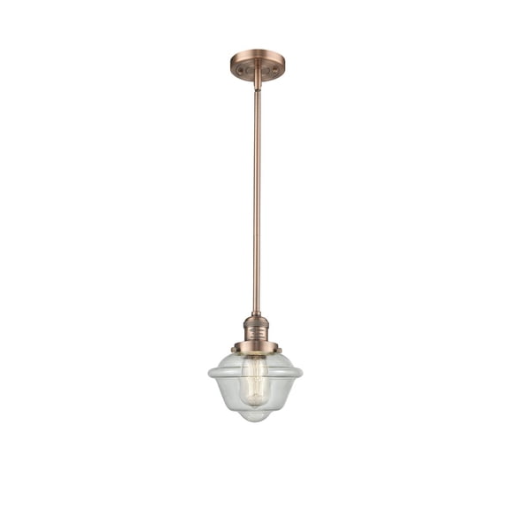Innovations 1-LT LED Small Oxford 8" Mini Pendant - Antique Copper - 201S-AC-G534-LED