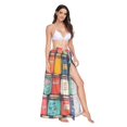 thumbnail image 2 of FORMRS Womens Long Sarong Beach Wrap Semi-Sheer Bikini Skirt Bathing Swimsuit Cover Up, Beige Jar, 2 of 7