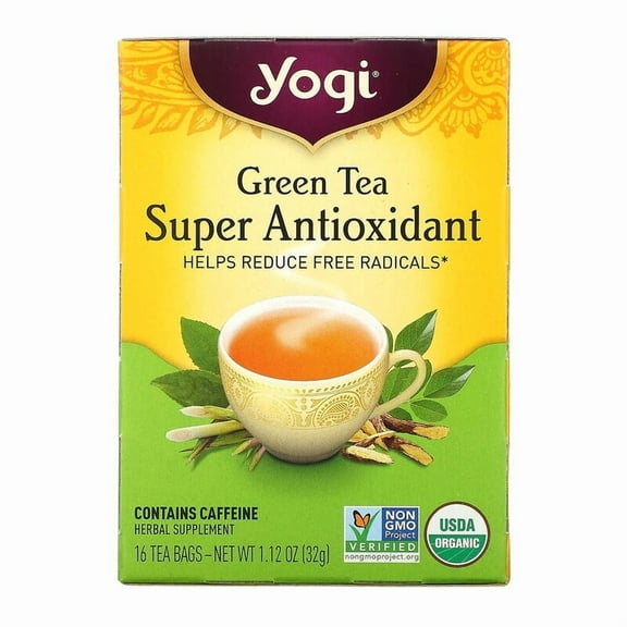 Yogi Tea, Green Tea Super Antioxidant, 16 Tea Bags, 1.12 oz Pack of 3