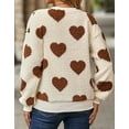 thumbnail image 3 of Sweaters for Women Valentine's Day Heart Sweater Crew Neck Pullover Fuzzy Sweaters Alsol Lamesa, 3 of 6