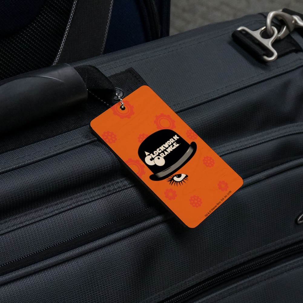 A Clockwork Orange Hat and Logo Wood Luggage Card Suitcase Carry-On ID Tag - image 2 of 5